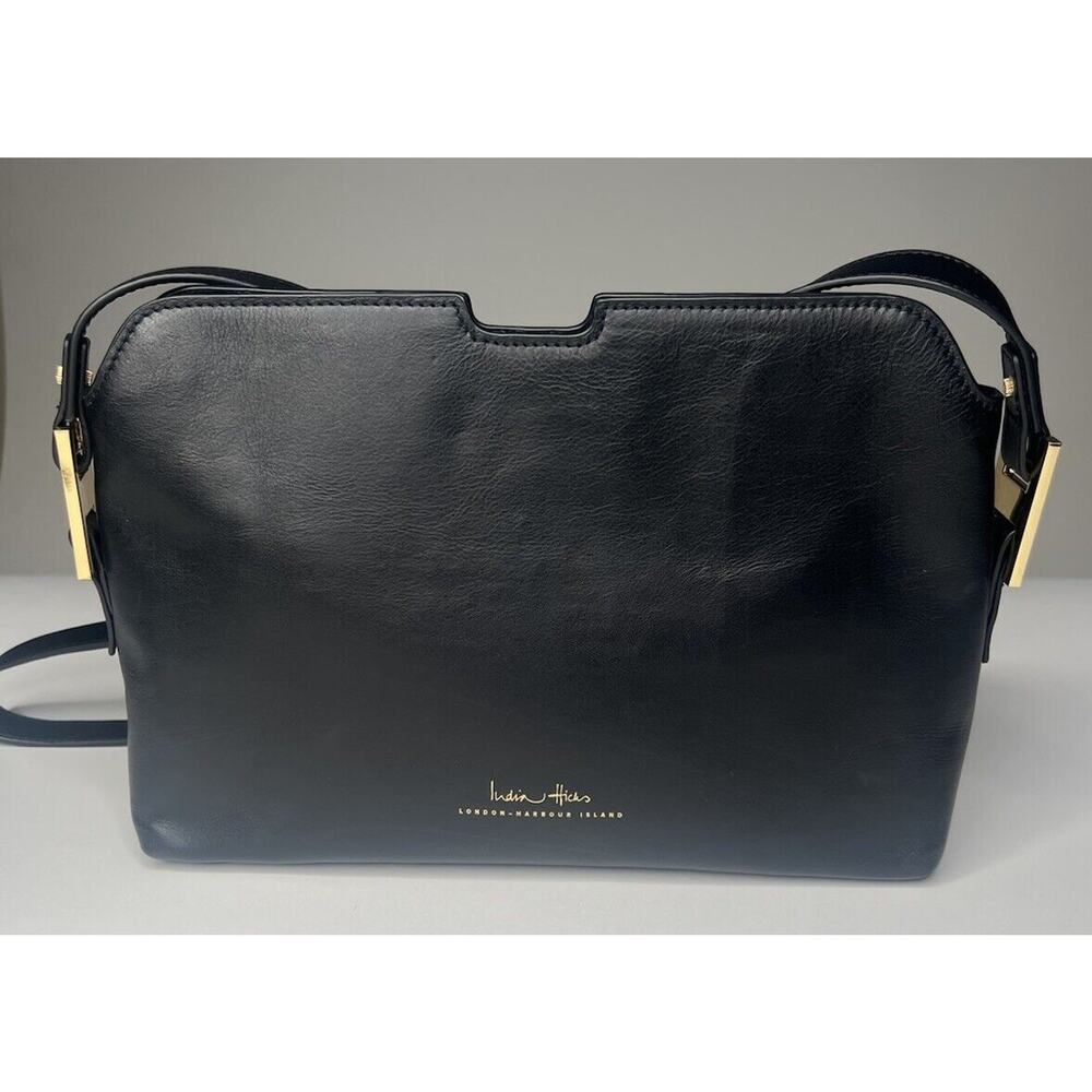 India Hicks Black and Gold Crossbody Bag with Elegant Design